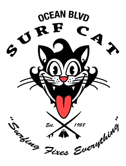 surf cat - happy